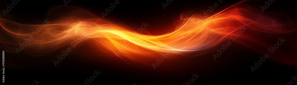 Obraz premium Vibrant and dynamic abstract swirl of orange and red tones against a dark background, perfect for design projects.