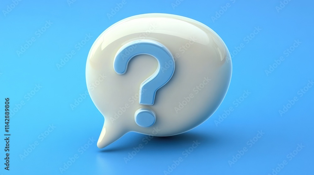 A simple white ball with a blue question mark, perfect for use in presentations, educational materials or as a symbol of uncertainty A simple white ball with a blue question mark, perfect for use in presentations, educational materials or as a symbol of uncertainty