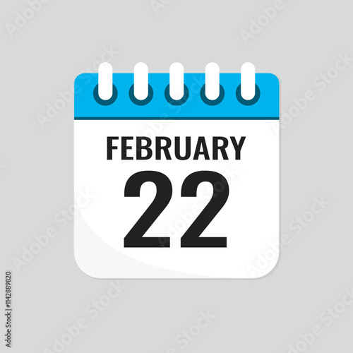 Icon page calendar day - 22 February