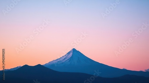 minimalist design features a solitary mountain peak against a stunning gradient sky, creating a serene and breathtaking visual that captures the beauty of nature in its purest form