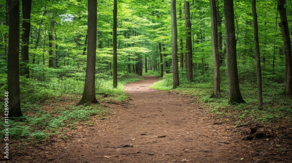Fototapeta premium Scenic Walking Trail Through Dense Woods