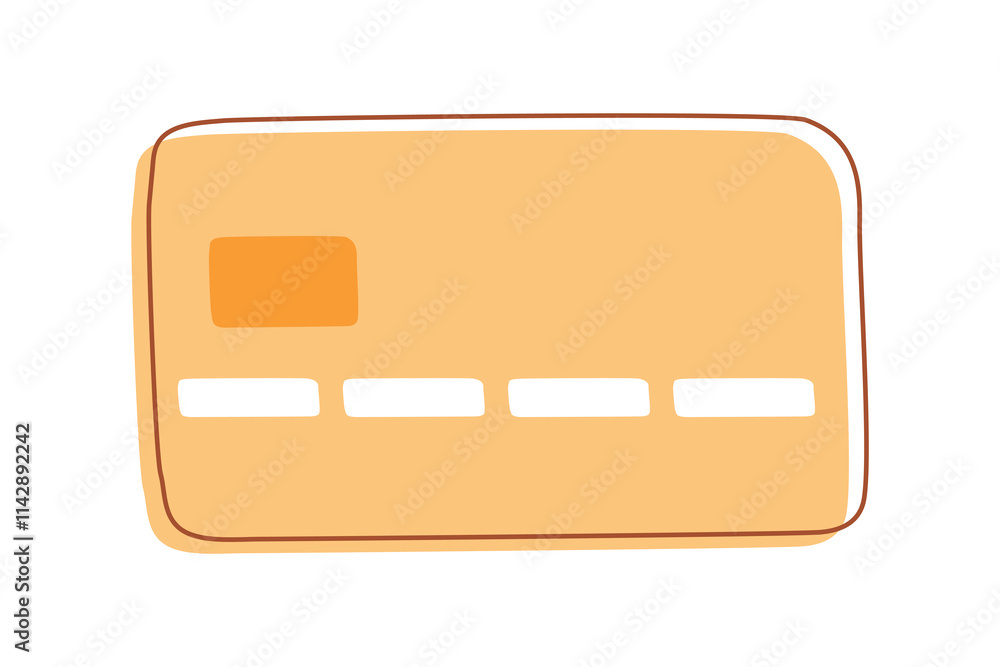 Orange Credit Card on White Background Orange Credit Card on White Background