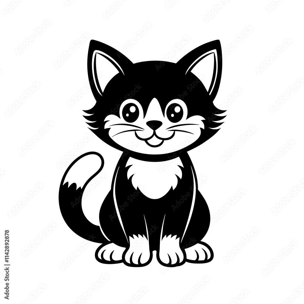 A cat cartoon silhouette A cat cartoon silhouette