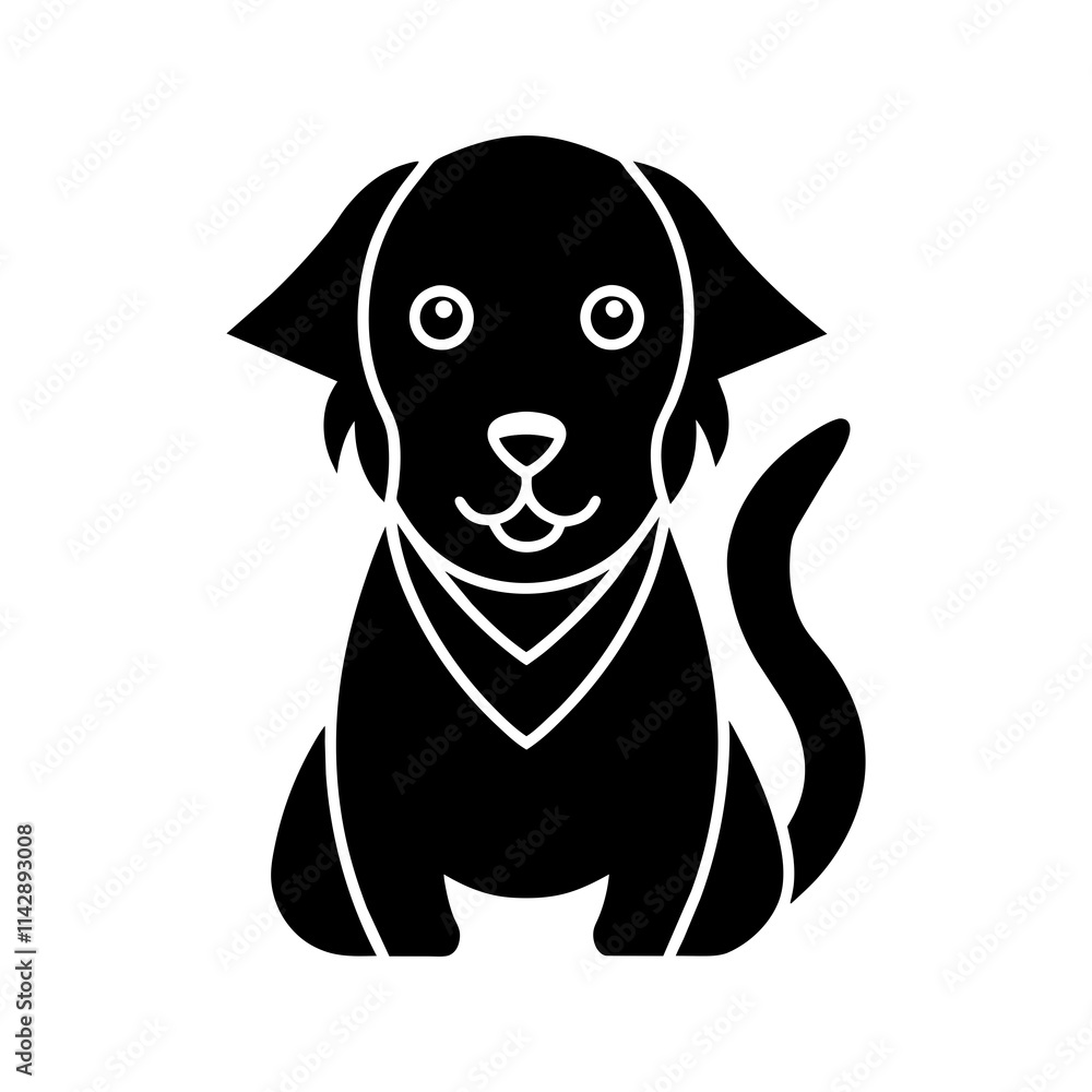Fototapeta premium Black dog with a white background