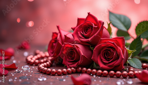 Red roses with soft lighting