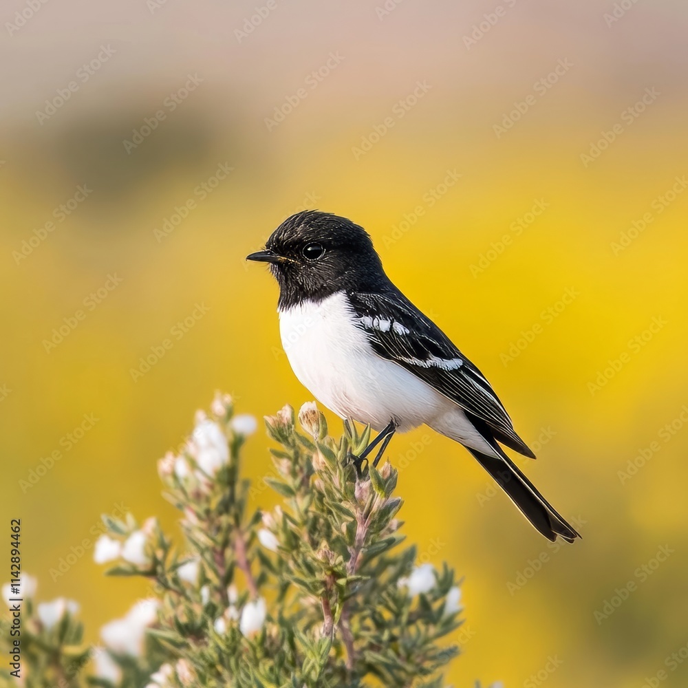 Brooding flycatcher on perch, seeking food in Malta. Brooding flycatcher on perch, seeking food in Malta.