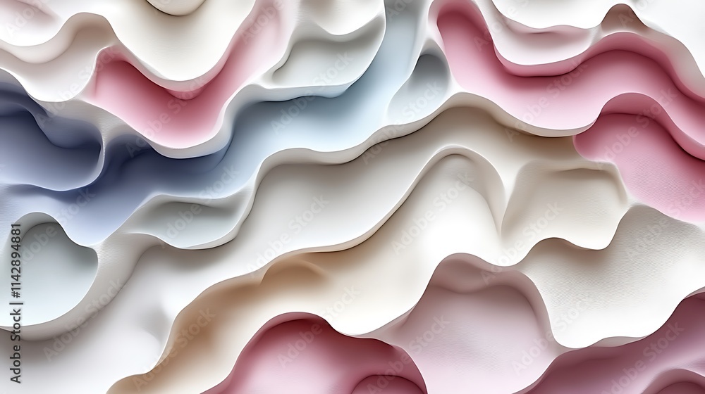 Abstract Pastel Wave Landscape Design Abstract Pastel Wave Landscape Design