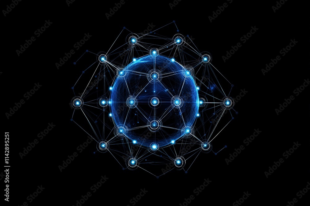 A blue sphere with many small dots on it A blue sphere with many small dots on it