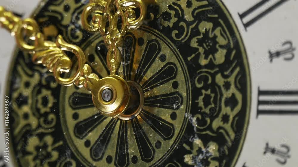 An old antique clock. Stopped time. The hands of the clock are standing An old antique clock. Stopped time. The hands of the clock are standing