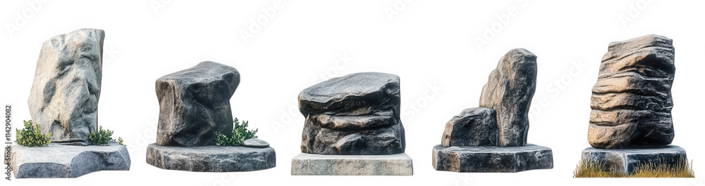 5 Small Rocks five different types of rocks isolated on a transparent background ...