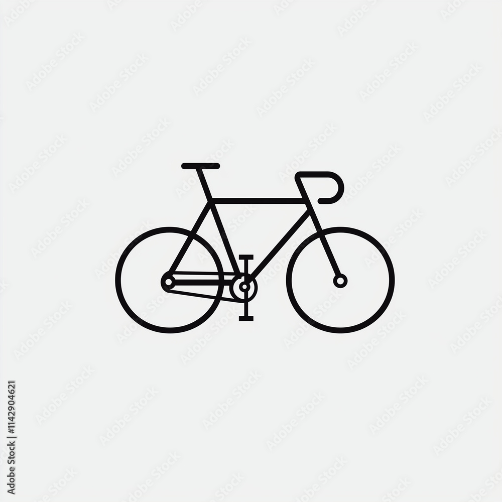 Fototapeta premium Clean outline icon of a bicycle in vector format, ideal for cycling-related designs, logos, and digital illustrations