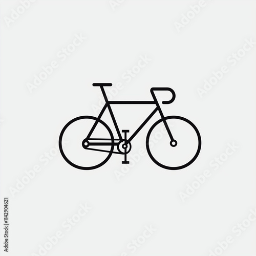 Clean outline icon of a bicycle in vector format, ideal for cycling-related designs, logos, and digital illustrations photo