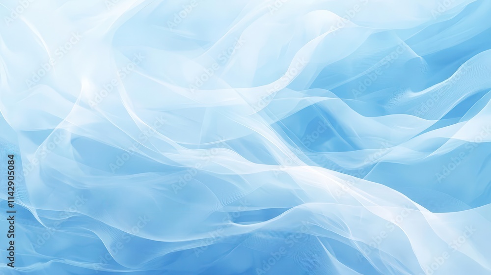 Fototapeta premium pastel blue and white gradient background exudes calmness with smooth texture, ideal for banners or posters needing a serene and airy aesthetic