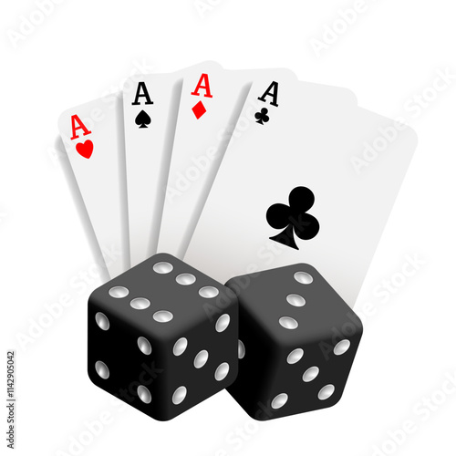 Casino illustration. Vector 3D elements on the theme of casinos and gambling.