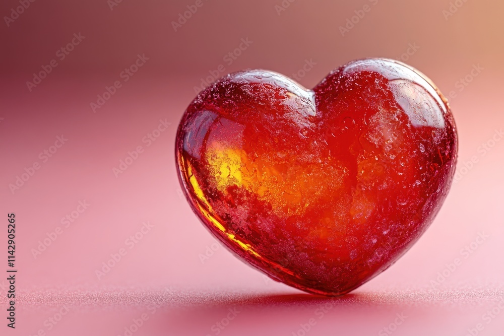 A heart-shaped object sits on a pink background, perfect for romantic or emotional concepts A heart-shaped object sits on a pink background, perfect for romantic or emotional concepts
