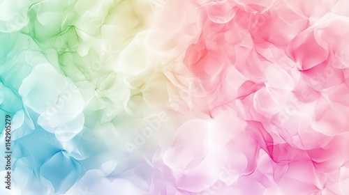 pastel pattern of spring and summer hues, featuring soft pinks, greens, and blues, arranged in a harmonious, abstract design; ideal for seasonal backgrounds with a light, airy feel