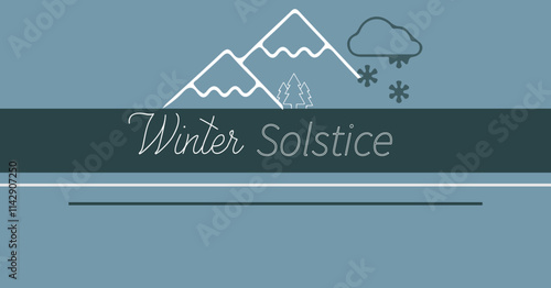 Template for the winter solstice Dark blue backdrop with vector typography for greeting cards, templates, posters, and invitations