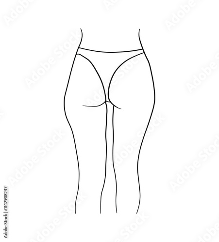 woman ass butt black and white hand drawing