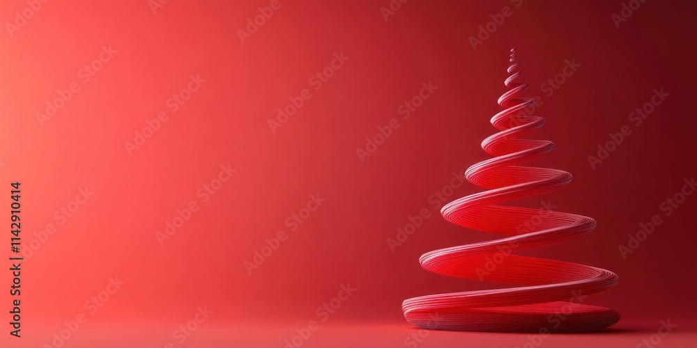 Abstract Red Spiral Christmas Tree Minimalist Design Abstract Red Spiral Christmas Tree Minimalist Design