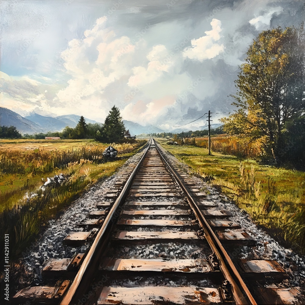 Fototapeta premium Landscape. Railroad