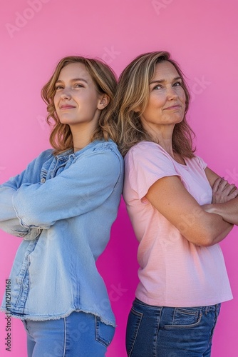 Two females standing side by side, possibly friends or colleagues photo