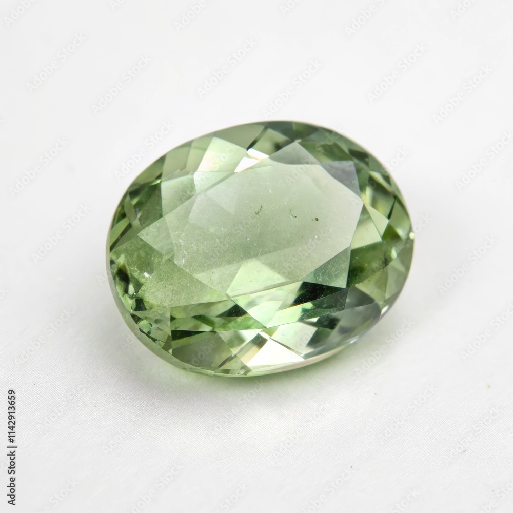 prasiolite isolated, white background prasiolite isolated, white background