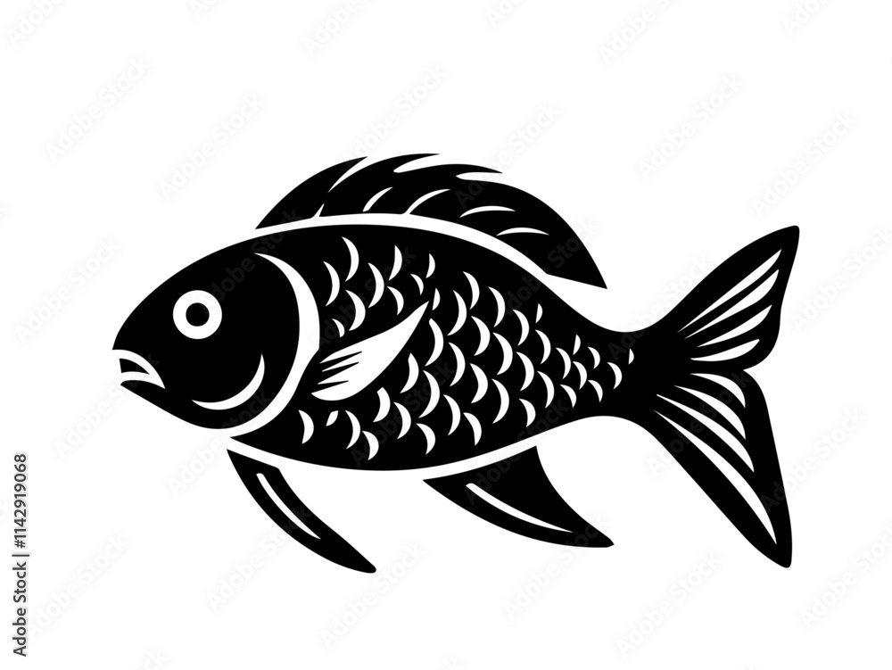 Hand-drawn Fish Illustration in Line Art Style Featuring Detailed Lines and Artistic Design for Fishing and Marine Themes Hand-drawn Fish Illustration in Line Art Style Featuring Detailed Lines and Artistic Design for Fishing and Marine Themes