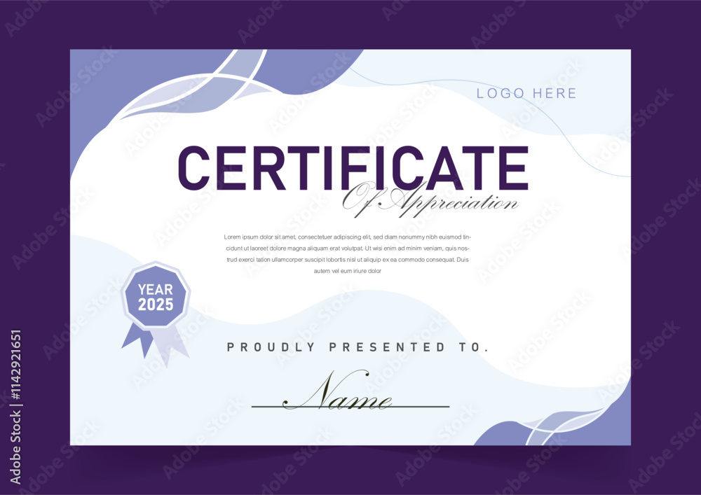 Naklejka premium Modern Vector Certificate Design Template