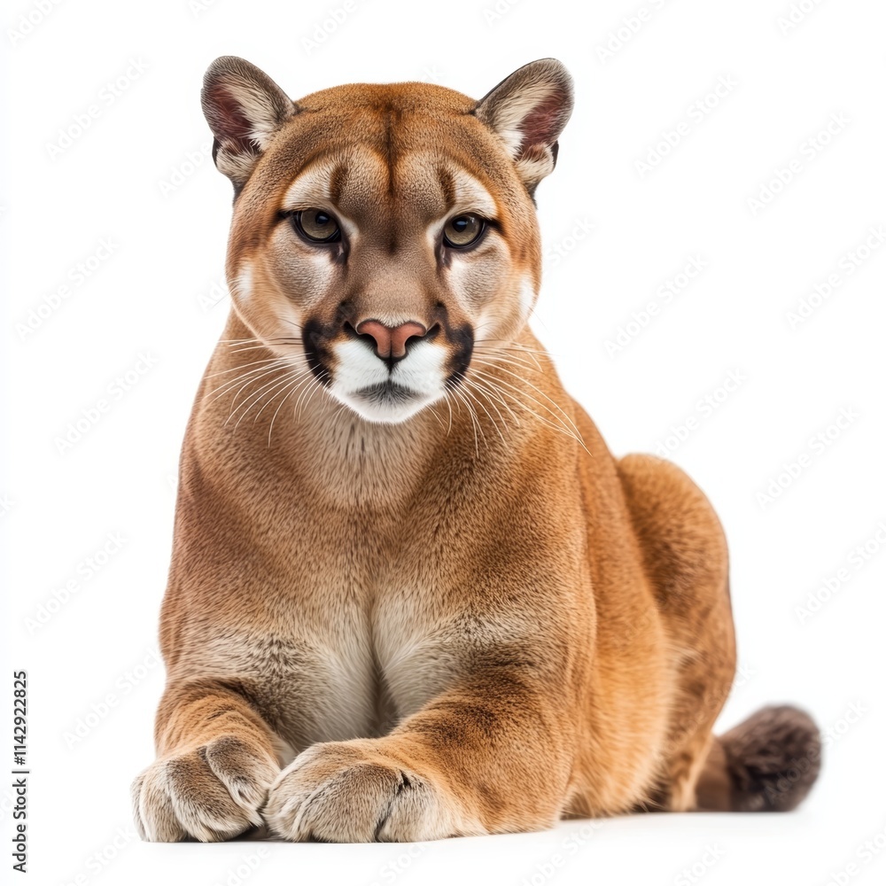 Obraz premium puma isolated on white background