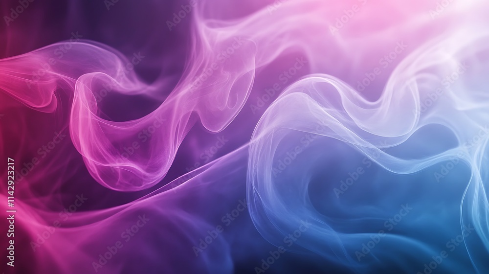 Fototapeta premium Abstract Swirling Smoke in Pink and Blue Hues