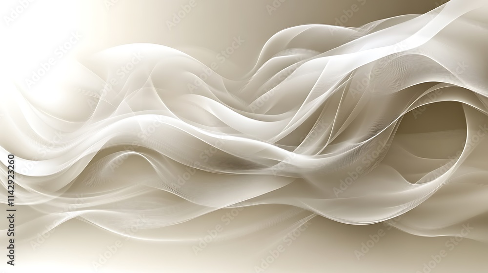 Obraz premium Abstract Beige And White Wave Design