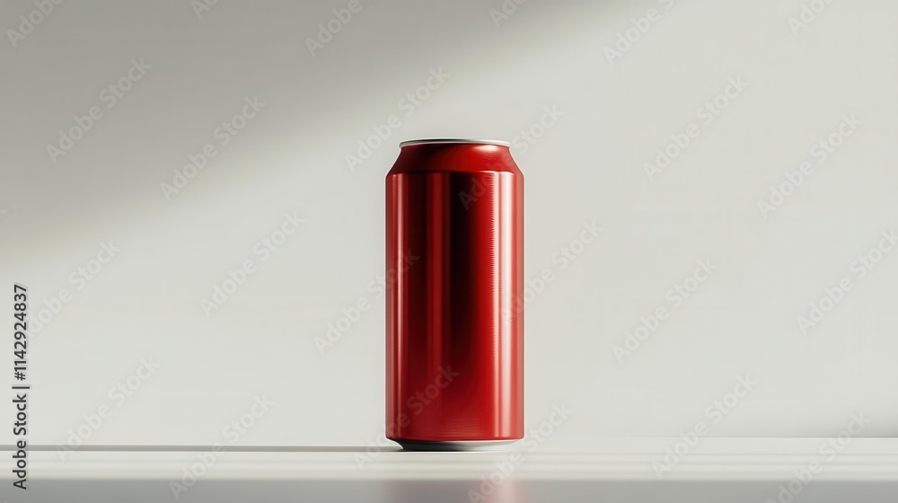 sleek red aluminum soda can, isolated on a white background, with crisp details and polished finish, epitomizing modern beverage packaging design sleek red aluminum soda can, isolated on a white background, with crisp details and polished finish, epitomizing modern beverage packaging design