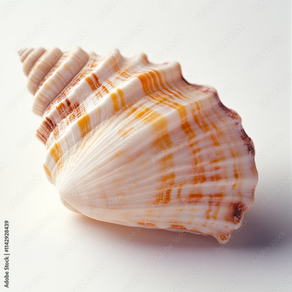 A beautifully detailed seashell with a spiraled shape, showcasing natural colors and textures, resting on a smooth surface. A beautifully detailed seashell with a spiraled shape, showcasing natural colors and textures, resting on a smooth surface.