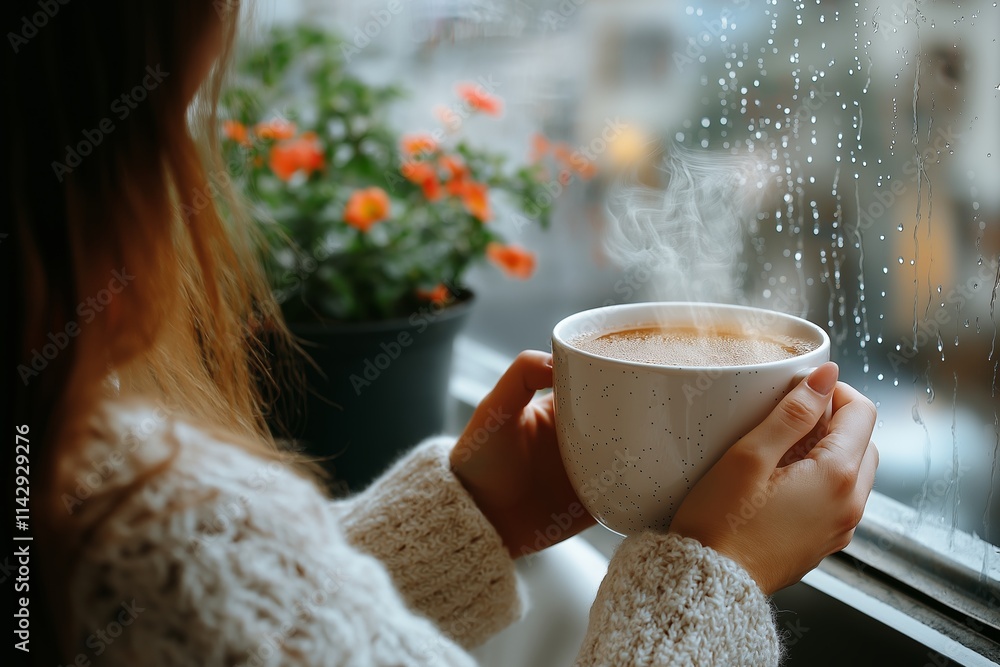 A cozy scene featuring a person holding a warm cup, gazing out at the rainy window. This moment reflects seasonal change fatigue and highlights the need for spring vitamin deficiency remedies. A cozy scene featuring a person holding a warm cup, gazing out at the rainy window. This moment reflects seasonal change fatigue and highlights the need for spring vitamin deficiency remedies.
