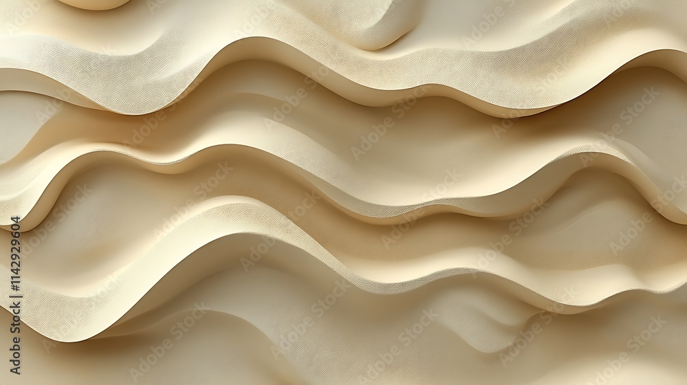 Fototapeta premium Abstract Beige Wavy Surface Textured Design