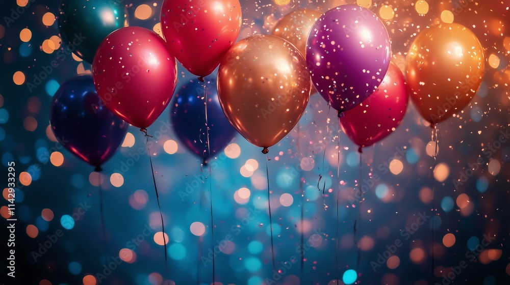 vibrant celebration scene featuring colorful balloons vibrant celebration scene featuring colorful balloons