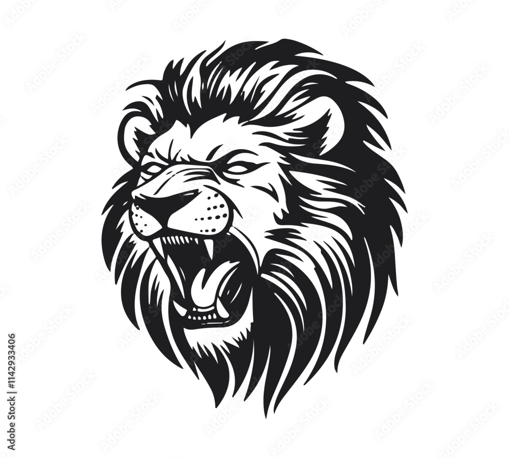 black and white lion head mascot silhouette vector icons black and white lion head mascot silhouette vector icons