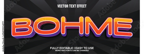 Vector 3D Editable Text Effect