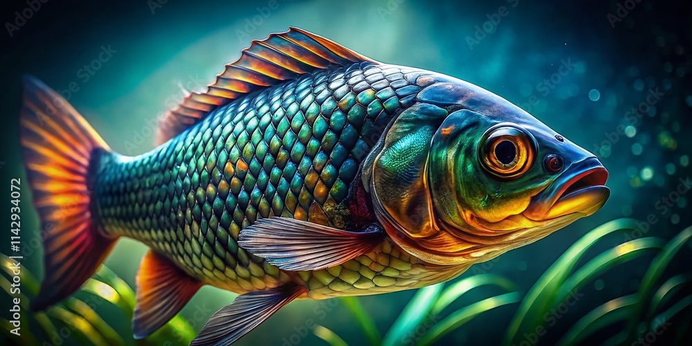 Stunning Fish Fashion Photography: Front View, Scale Details, Elegant Pose, Aquatic Glamour, High Fashion Fish Stunning Fish Fashion Photography: Front View, Scale Details, Elegant Pose, Aquatic Glamour, High Fashion Fish