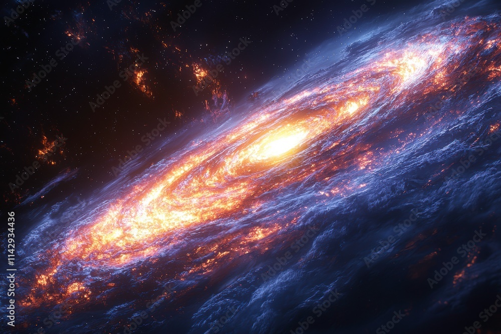 Vibrant Cosmic Galaxy Viewed from Space Vibrant Cosmic Galaxy Viewed from Space