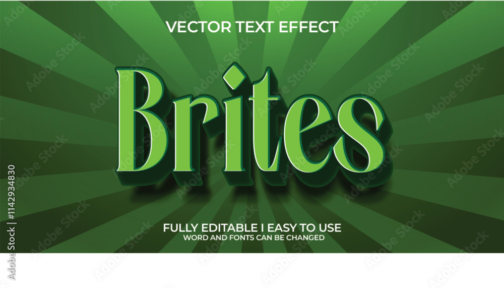 Vector 3D Editable Text Effect