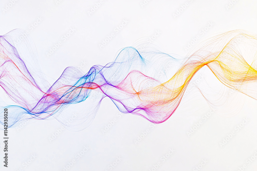 Abstract waves in purple yellow and blue smoothly blend creating an artistic flow on a white background
Abstract waves in purple yellow and blue smoothly blend creating an artistic flow on a white background
