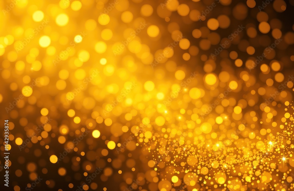 Abstract background with golden glitter, bright sparkles. Shiny gold circles, spots create dazzling effect. Ideal for festive events luxury design projects. Beautiful illumination, radiance. Abstract background with golden glitter, bright sparkles. Shiny gold circles, spots create dazzling effect. Ideal for festive events luxury design projects. Beautiful illumination, radiance.