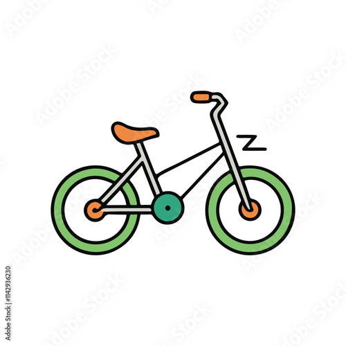 Cycle icon liner style vector art childish cartoonist 