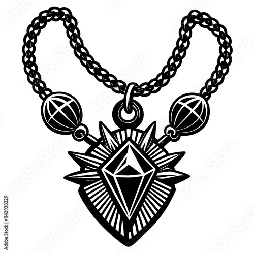 silver pendant with diamonds