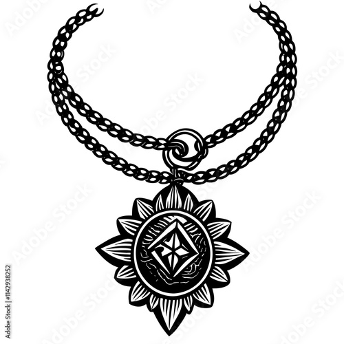 silver pendant with diamonds