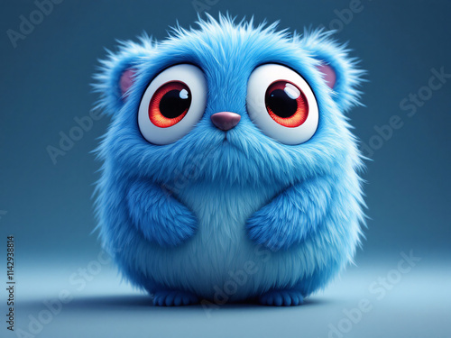 A funny furry blue monster  photo