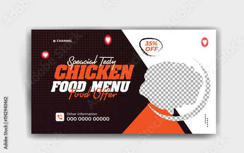 Food You Tube Thumbnail banner design template
