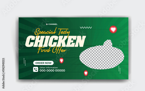 Food You Tube Thumbnail banner design template
