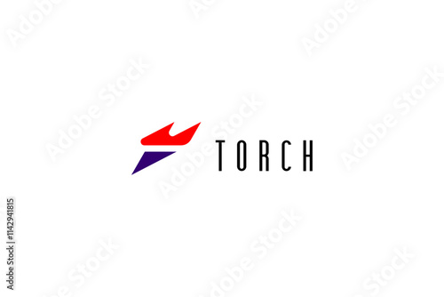 Torch with fire logo design solution